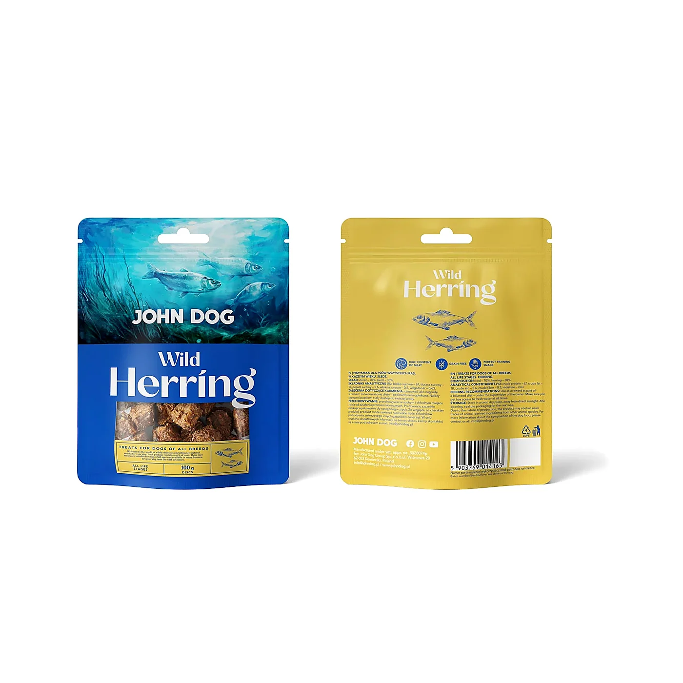Przysmak treningowy dla psa John Dog Wild Fish śledź 100 g