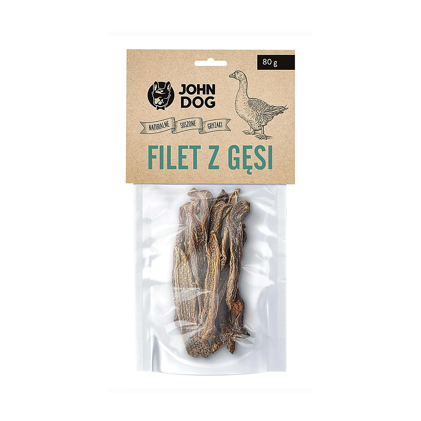 JOHN DOG Suszony filet z gęsi dla psa