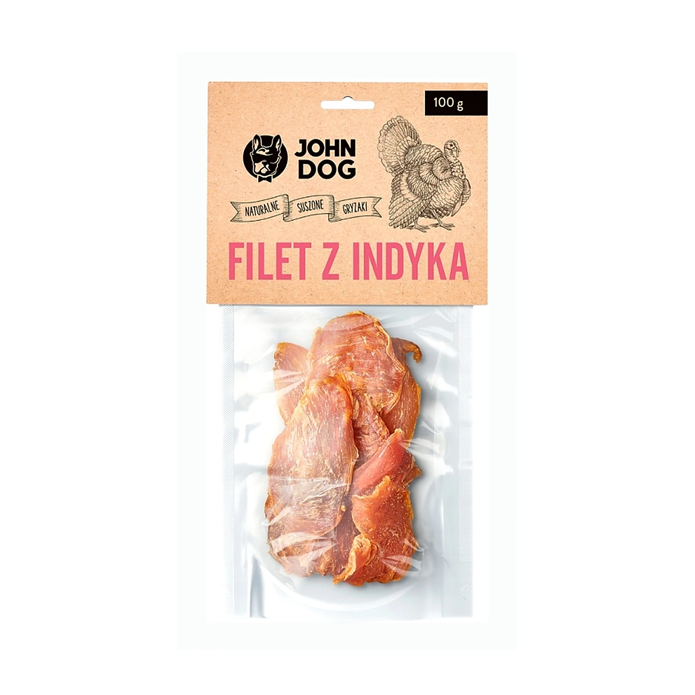 JOHN DOG Suszony filet z indyka dla psa