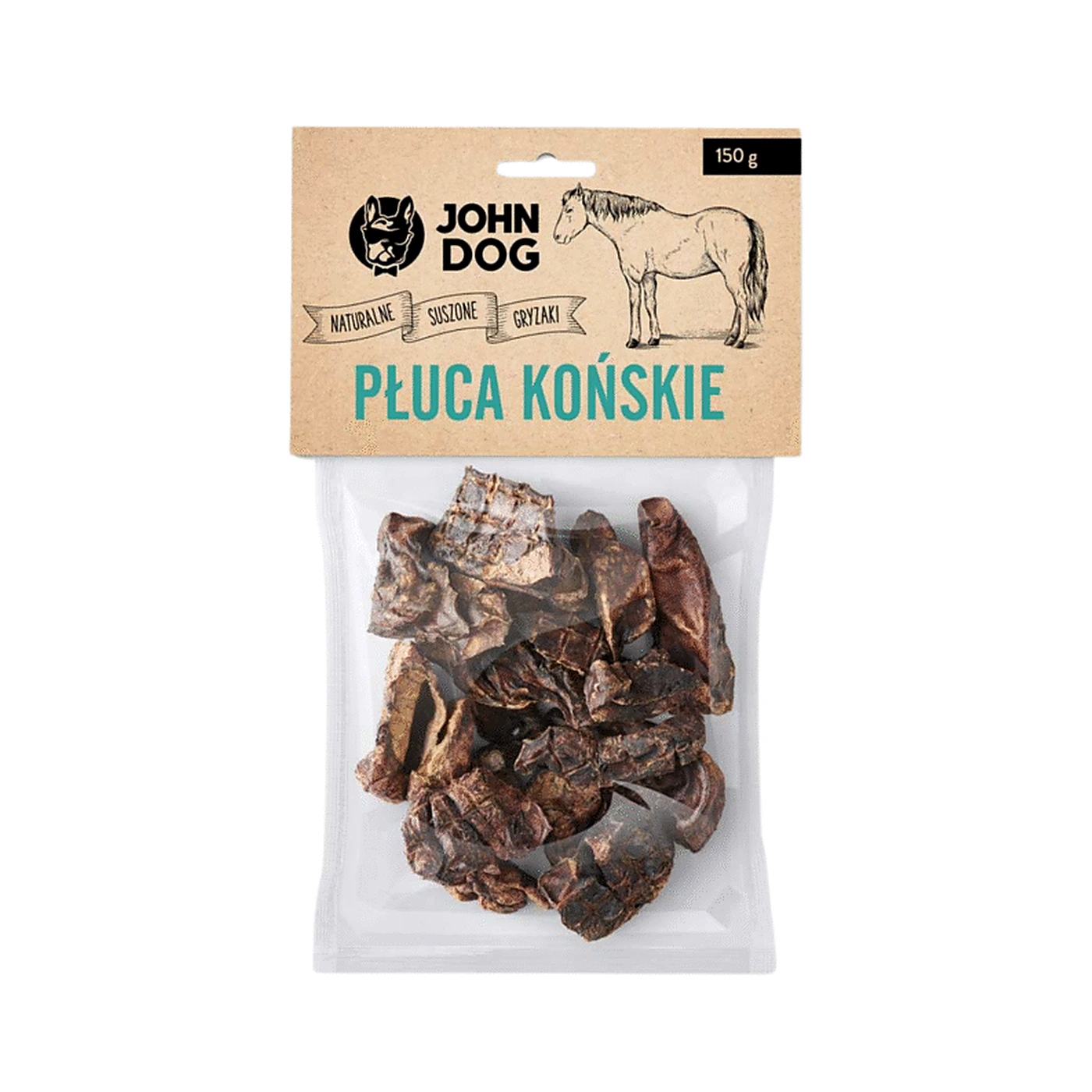 JOHN DOG Suszony gryzak dla psa. Płuca końskie 100 g