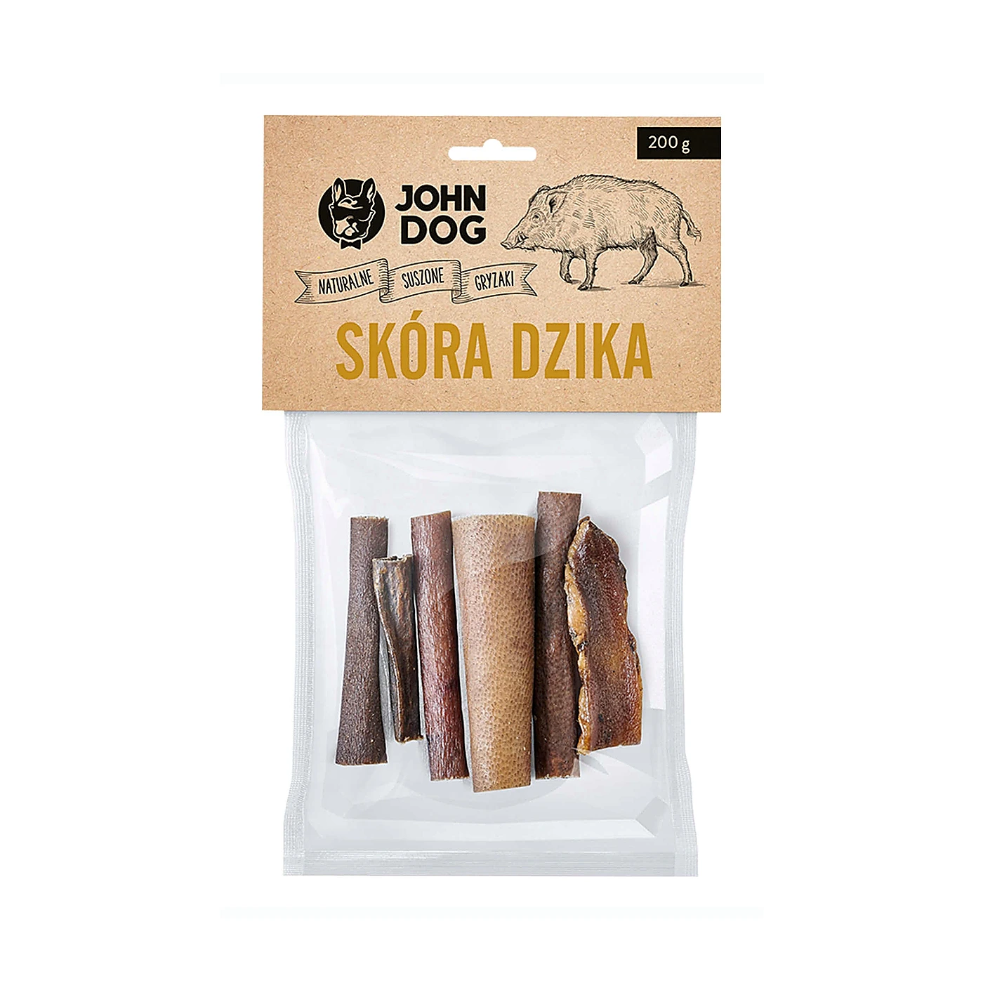 JOHN DOG Suszony gryzak dla psa. Skóra dzika małe kawałki