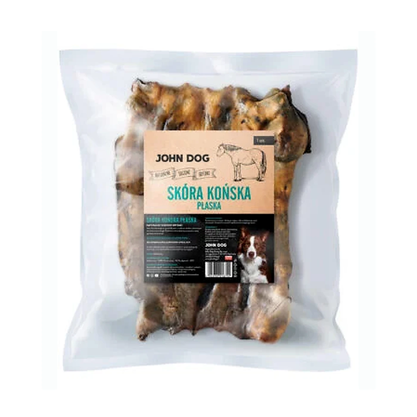 JOHN DOG Suszony gryzak dla psa. Skóra końska płaska