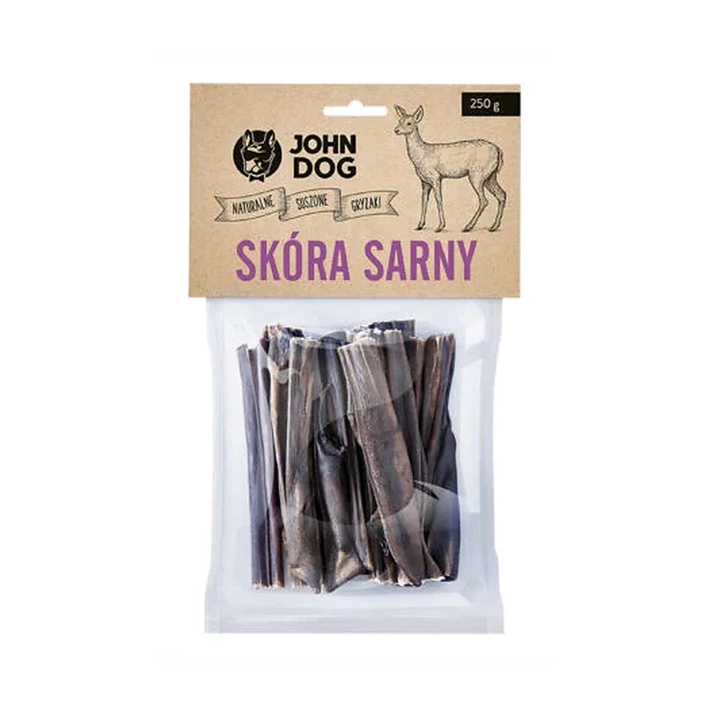 JOHN DOG Suszony gryzak dla psa. Skóra sarny małe kawałki