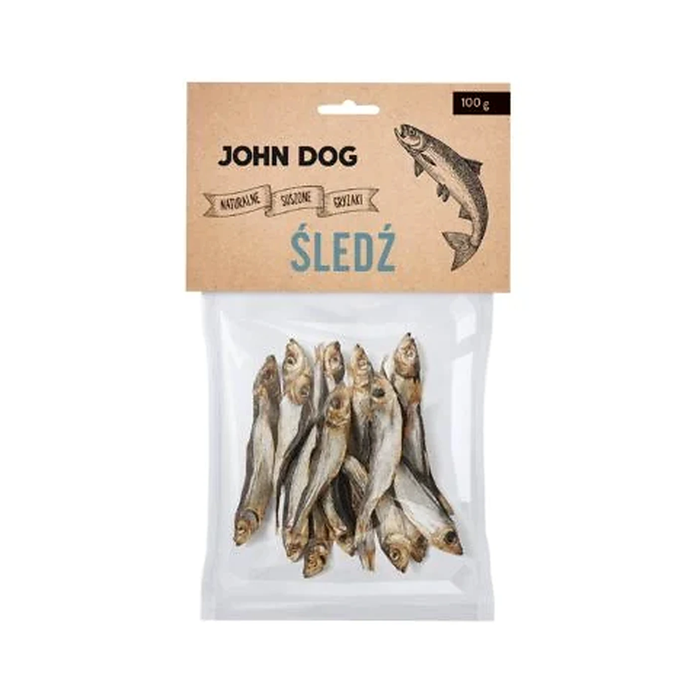 JOHN DOG Suszony gryzak dla psa. Śledź 100g