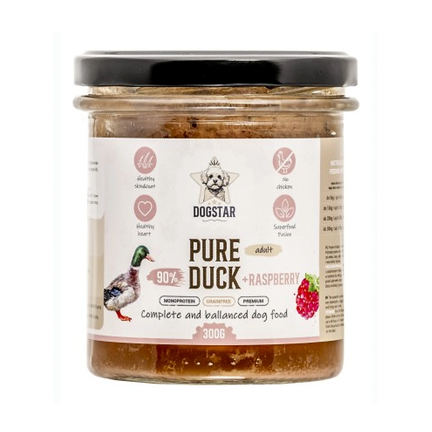 DOGSTAR - PURE - Kaczka z malinami 300g