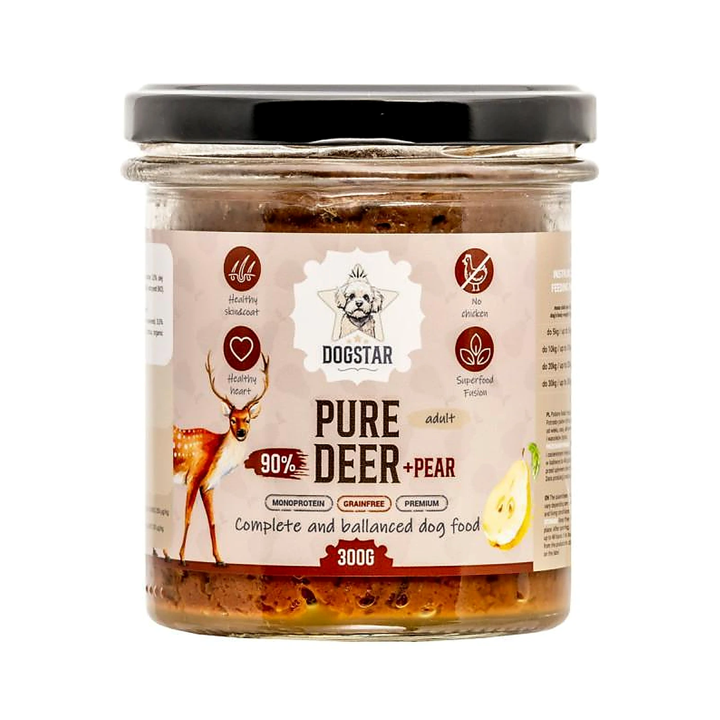 DOGSTAR - PURE - Jeleń z gruszką 300g