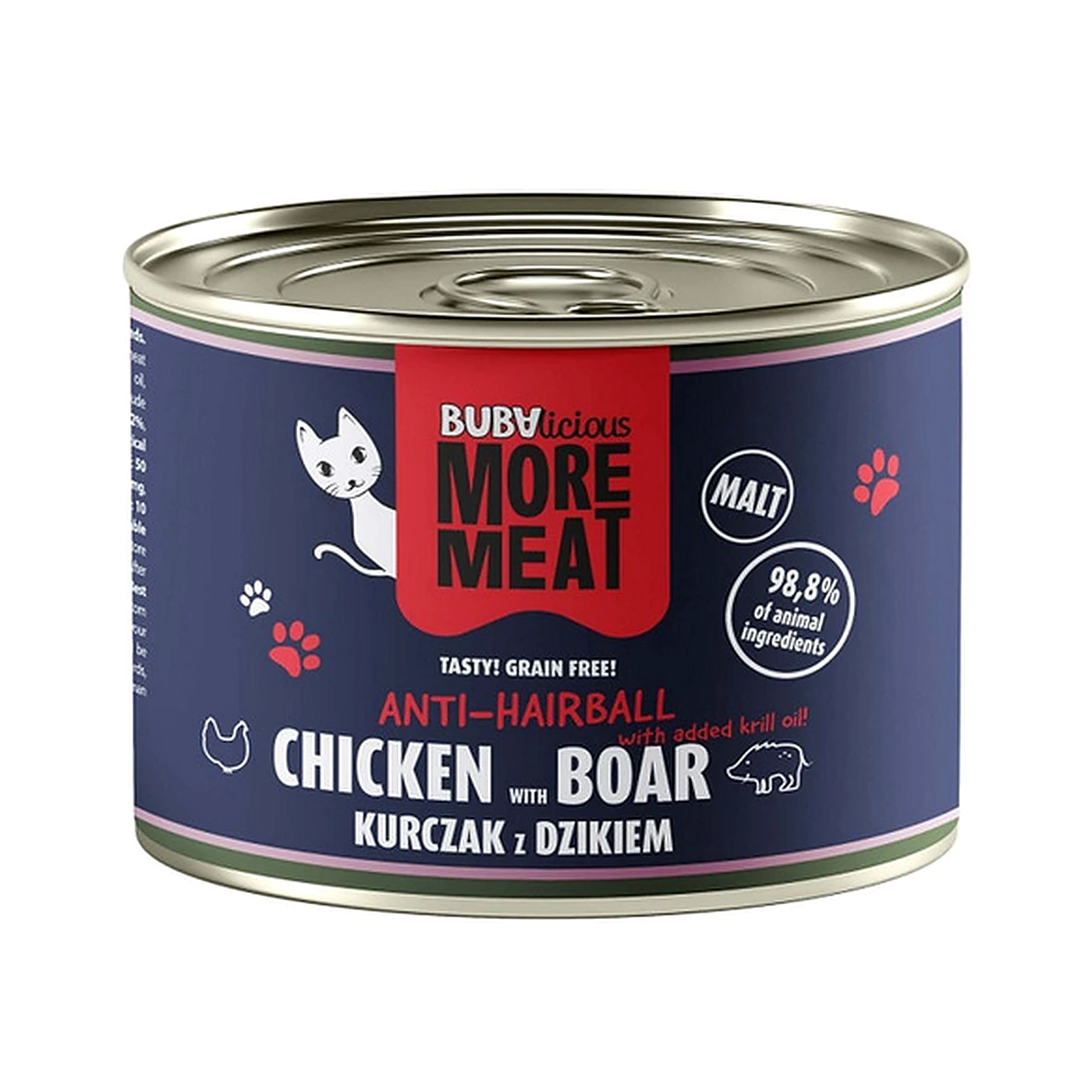 BUBAlicious MM 8778 kot 185g HAIRBALL kura dzik