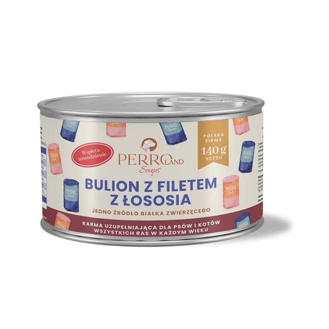 PERRO Bulion z filetem z łososia dla psa i kota 140g