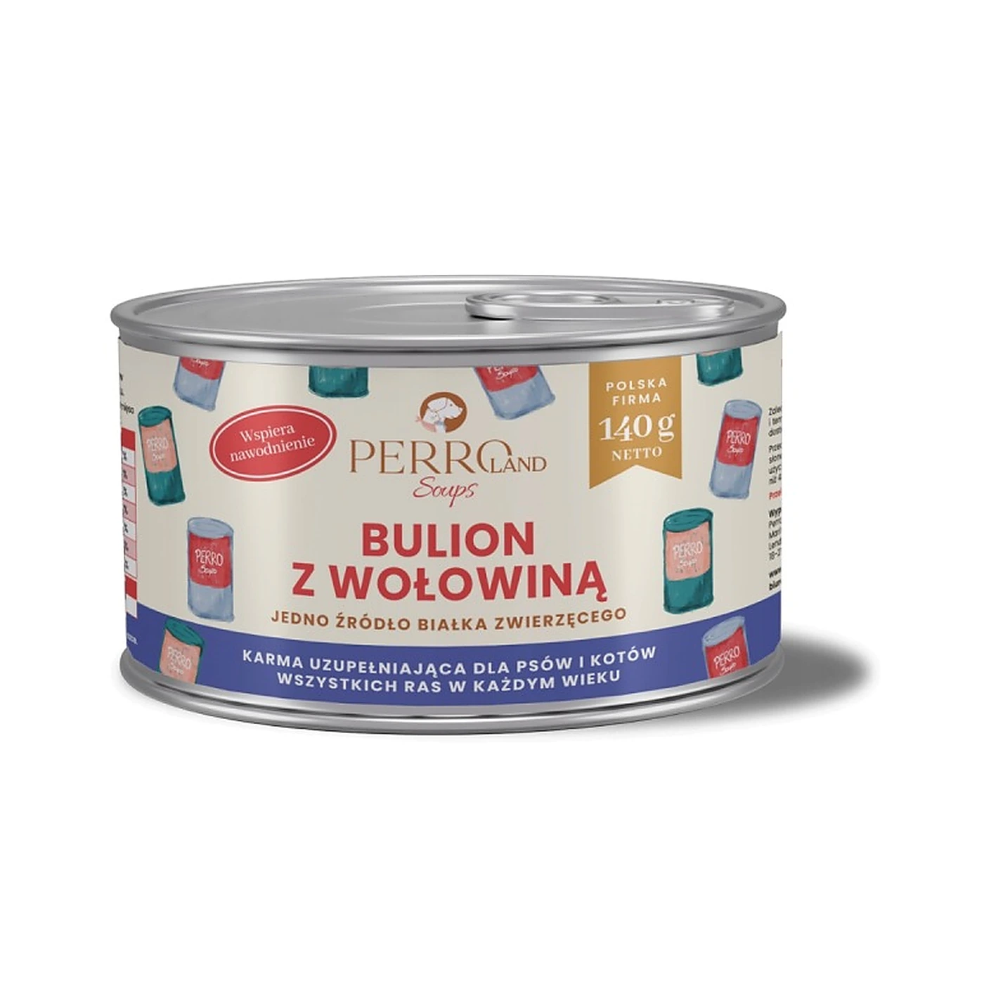 PERRO Bulion z wołowiną dla psa i kota 140g